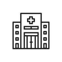 Building color line icon. Isolated vector element.