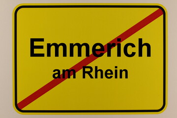 Illustration eines Stadtausgangsschildes der Stadt Emmerich am Rhein