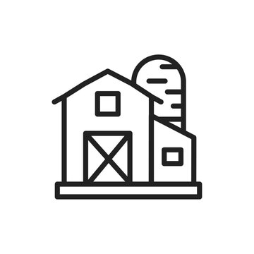 recommend clip art: Country barn color line icon. Isolated vector element.