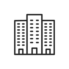 Apartment building color line icon. Isolated vector element.