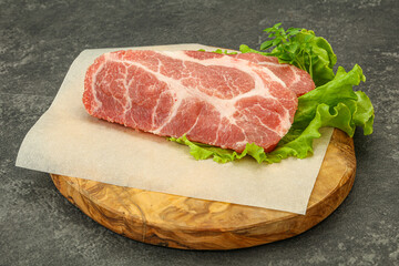 Raw pork meat neck steack