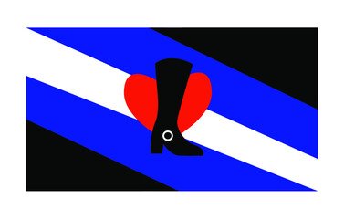 Vector illustration of flat Bootblack fetish pride flag on white background. A symbol of the boot blacking fetishists community.