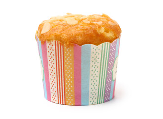 cup shape sponge cake on white background