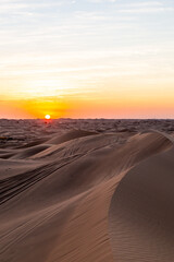 Fototapeta na wymiar abu dhabi desert sunset