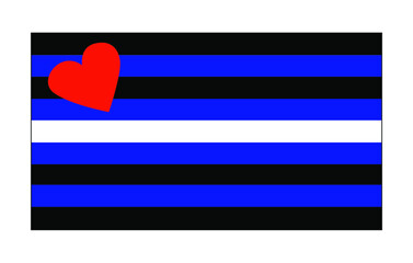 Vector illustration of flat Leather pride flag on white background. Leather subculture and BDSM community symbol.