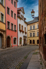 Fototapeta na wymiar old town of Zittau with colorful houses