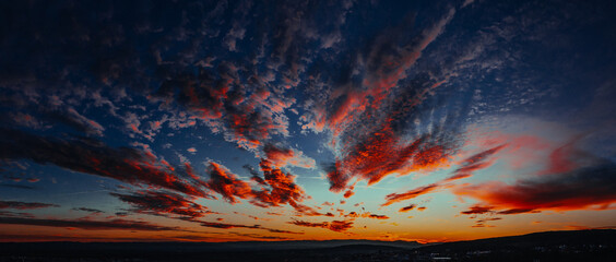 Aerials Shot of beautiful clouds after Sunset