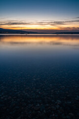 Amazing view of sunrise at Tbilisi sea, long exposure