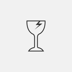 Broken glass vector icon illustration sign