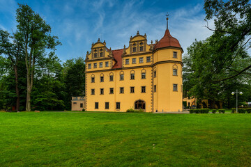 Fototapeta na wymiar Althörnitz Castle and Castle Park, Germany.