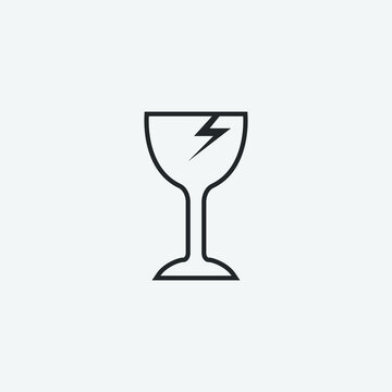 recommend clip art: Broken glass vector icon illustration sign