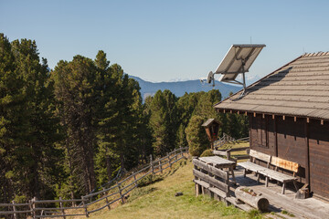 Rural scene from a refuge with photovoltaic panels