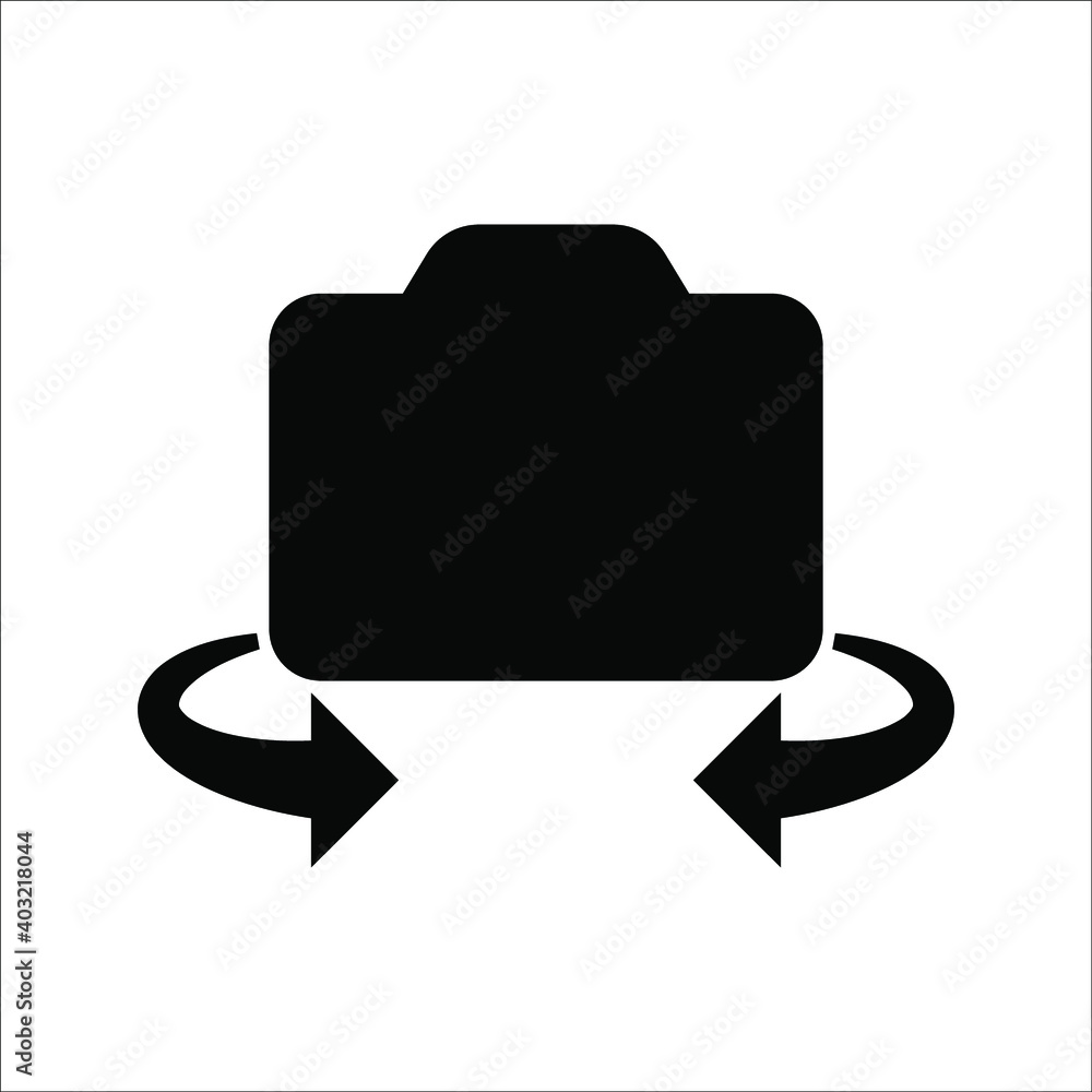 Poster switch from front to back camera flat icon for apps on white background. color editable