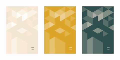 Abstract geometric technological company brochure. Corporate identity flyer. Vector set business presentation.