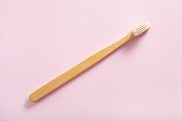 zero waste eco friendly cleaning bathroom concept. wooden toothbrush