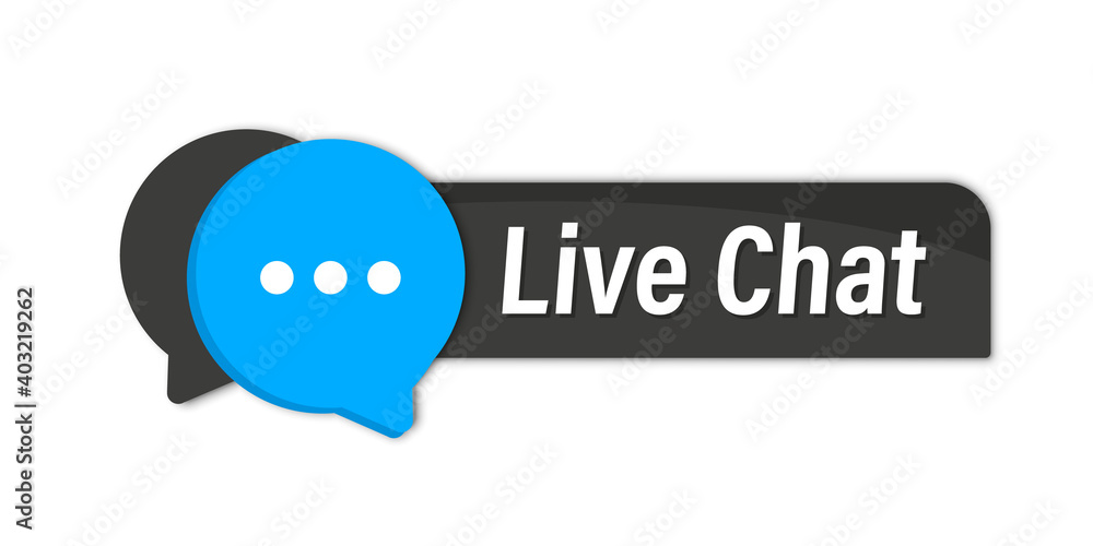 Poster live chat button. online support call center. customer support. chat messenger icon for web landing 