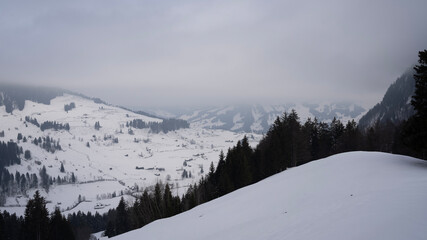 snow covered mountains