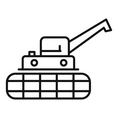 Harvester icon. Outline harvester vector icon for web design isolated on white background