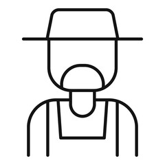 Farmer man icon. Outline farmer man vector icon for web design isolated on white background