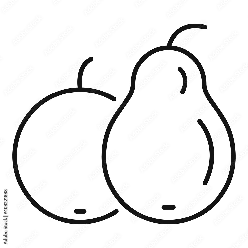 Poster apple eco pear icon. outline apple eco pear vector icon for web design isolated on white background