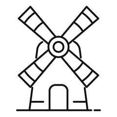 Windmill icon. Outline windmill vector icon for web design isolated on white background