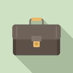 Leather suitcase icon. Flat illustration of leather suitcase vector icon for web design