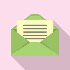 Pr mail letter icon. Flat illustration of pr mail letter vector icon for web design