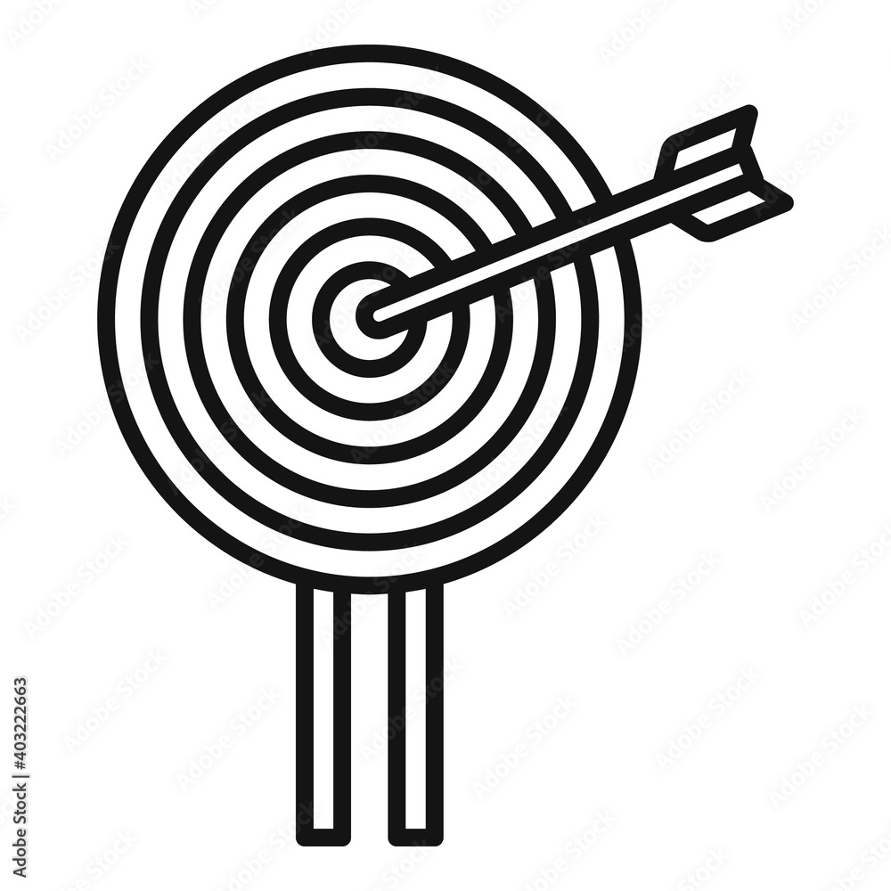 Poster pr specialist target icon. outline pr specialist target vector icon for web design isolated on white