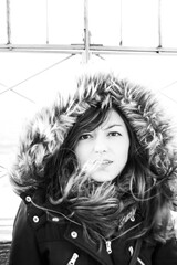 Beautiful young women looking skeptical