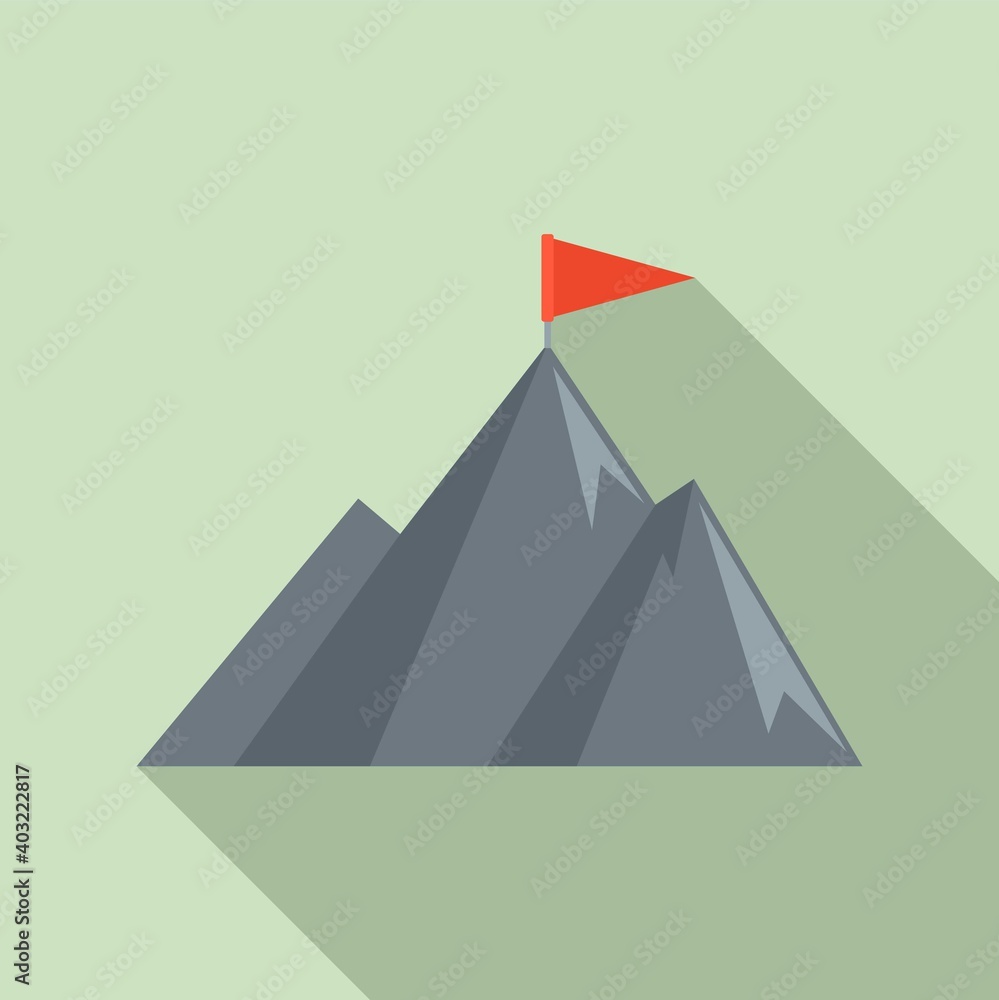 Poster manager mountain target icon. flat illustration of manager mountain target vector icon for web desig