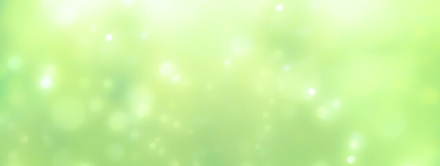 Fototapeta na wymiar Spring background - abstract banner - green blurred bokeh lights - 