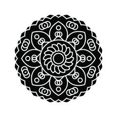 mandala on white background. Flower Mandala. Flower icon trendy design template. Abstract mandala graphic design.