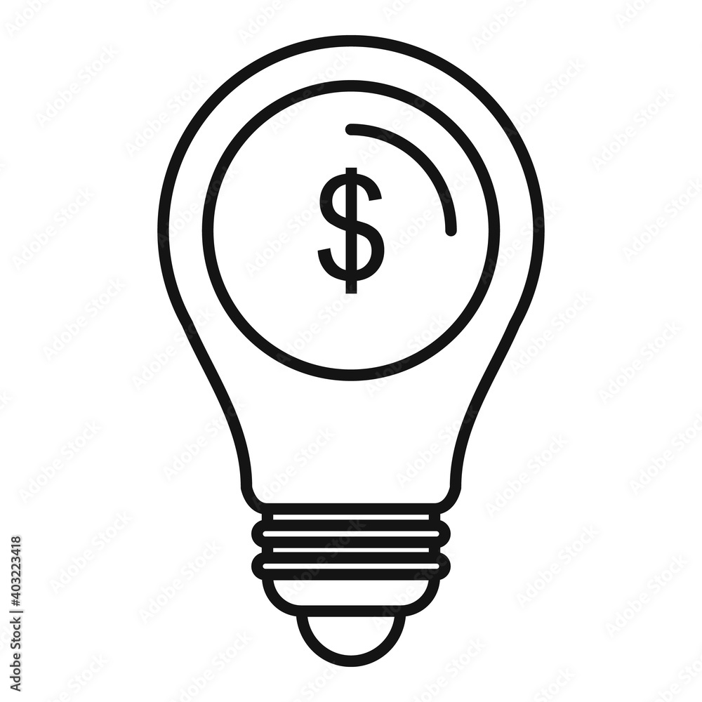 Poster dollar idea bulb icon. outline dollar idea bulb vector icon for web design isolated on white backgro