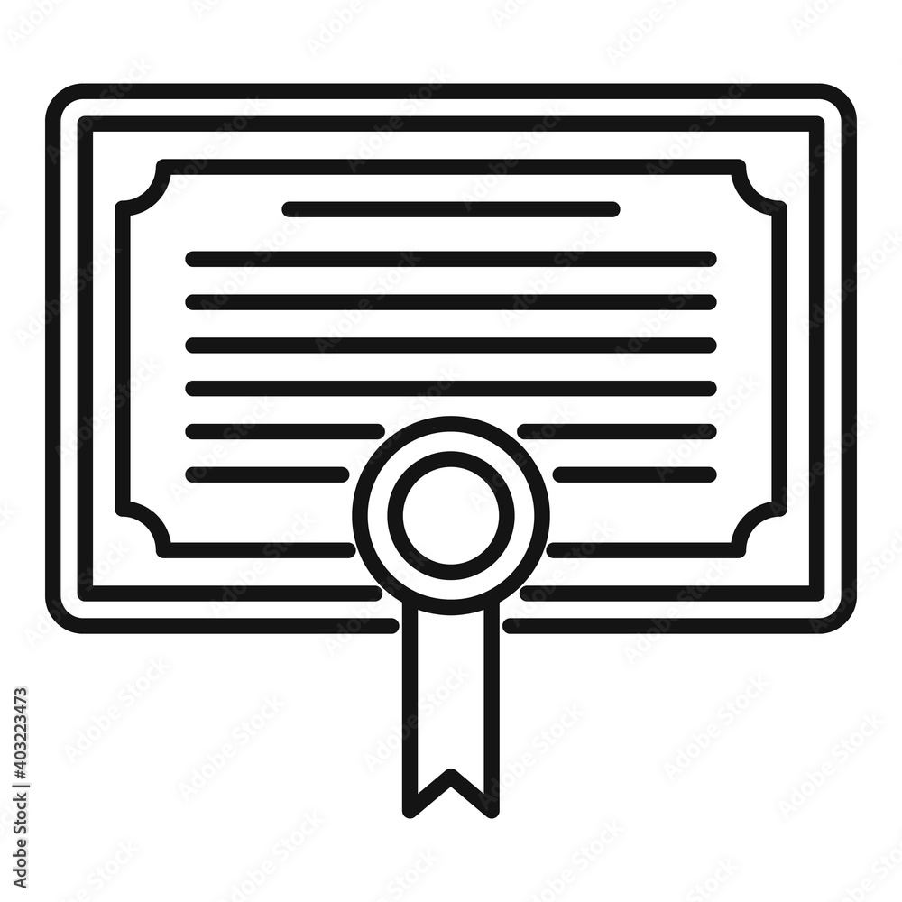 Poster manager diploma icon. outline manager diploma vector icon for web design isolated on white backgroun