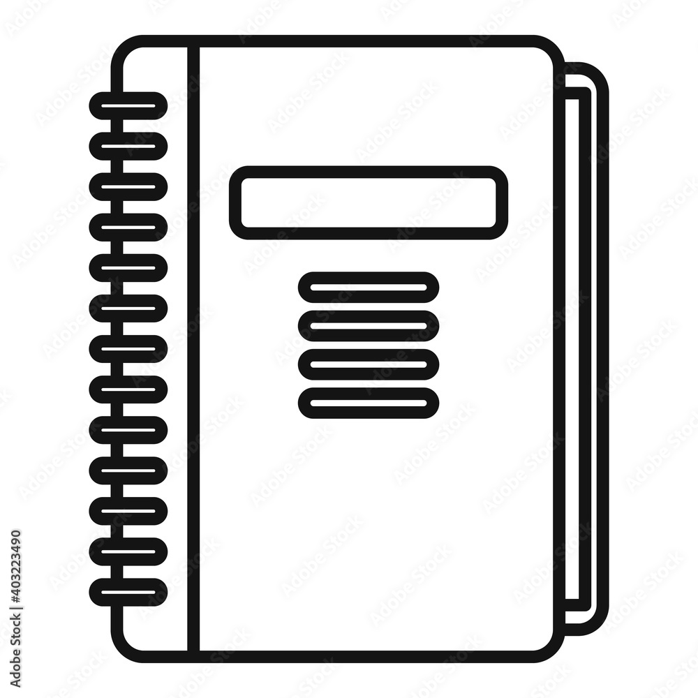 Poster manager notebook icon. outline manager notebook vector icon for web design isolated on white backgro