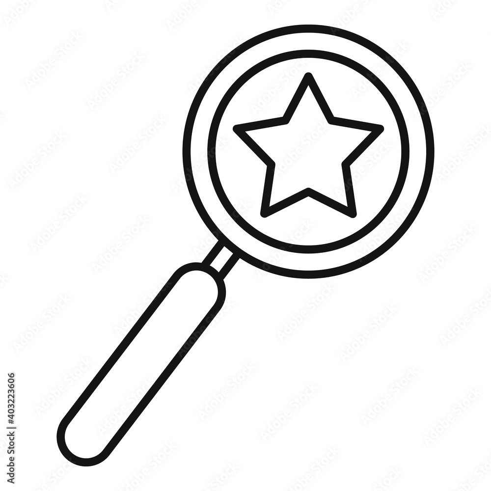 Poster product manager magnifier icon. outline product manager magnifier vector icon for web design isolate