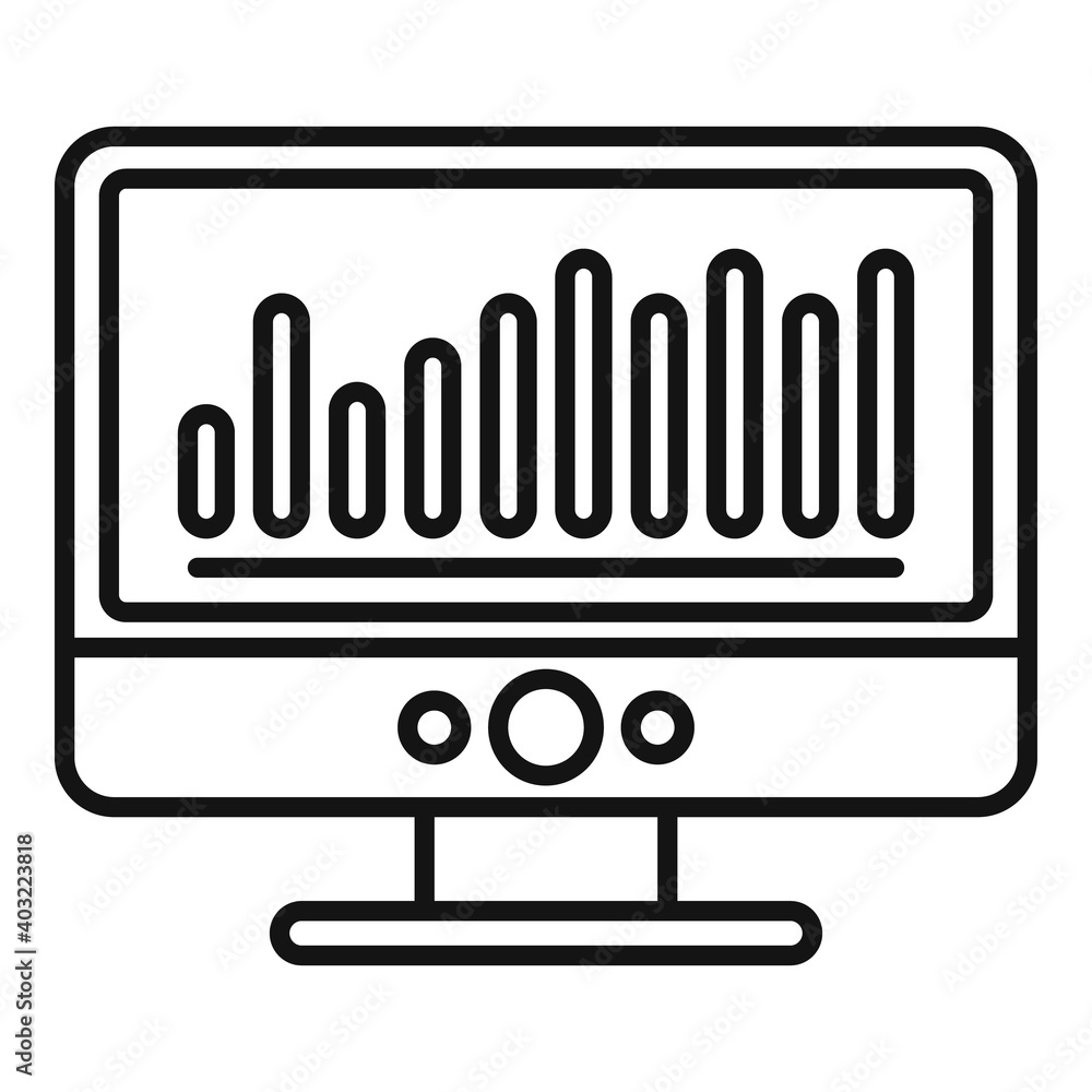 Poster product manager monitor icon. outline product manager monitor vector icon for web design isolated on