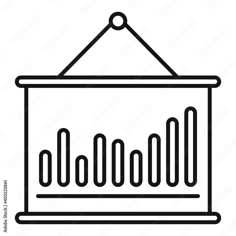 Poster product manager banner graph icon. outline product manager banner graph vector icon for web design i