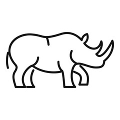 Rhino icon. Outline rhino vector icon for web design isolated on white background