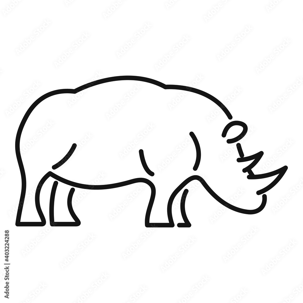 Poster rhino attack icon. outline rhino attack vector icon for web design isolated on white background