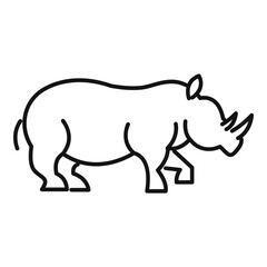 Rhino power icon. Outline rhino power vector icon for web design isolated on white background
