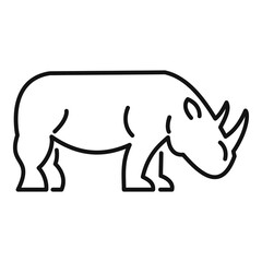 Rhino horn icon. Outline rhino horn vector icon for web design isolated on white background