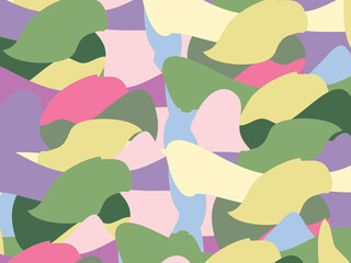 Fototapeta na wymiar Beautiful of Colorful Art Pink, Green, Yellow and Purple, Abstract Modern Shape. Image for Background or Wallpaper