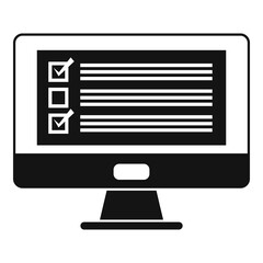 Sociology pc monitor icon. Simple illustration of sociology pc monitor vector icon for web design isolated on white background