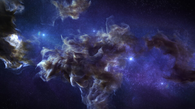 Galaxy Background, with Stars and colorful Nebula Clouds. Outer Space Astronomy image showing an Interstellar Celestial view of the Cosmos beyond The Milky Way.