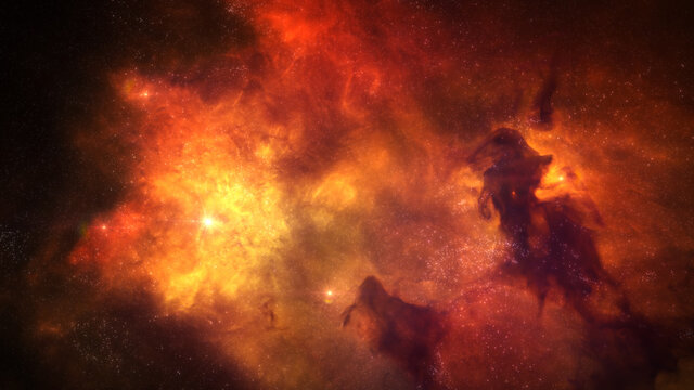 Cosmos Background with Colorful Nebula Clouds and Stars. Galaxy Astronomy image Showing an Interstellar Celestial View of Outer Space beyond the Milky Way.