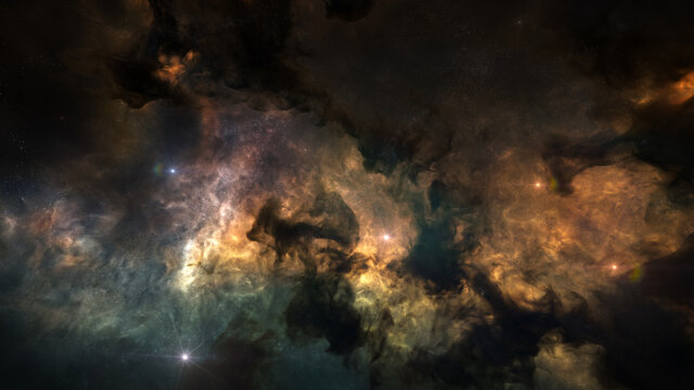 Outer Space Background with colorful Nebula Clouds and Stars. Galaxy Astronomy image showing the universe beyond the Milky Way. - Powered by Adobe