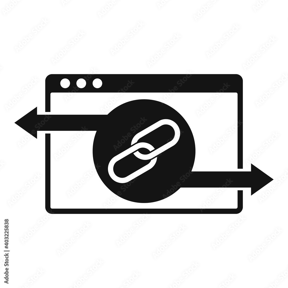 Poster web backlink strategy icon. simple illustration of web backlink strategy vector icon for web design 