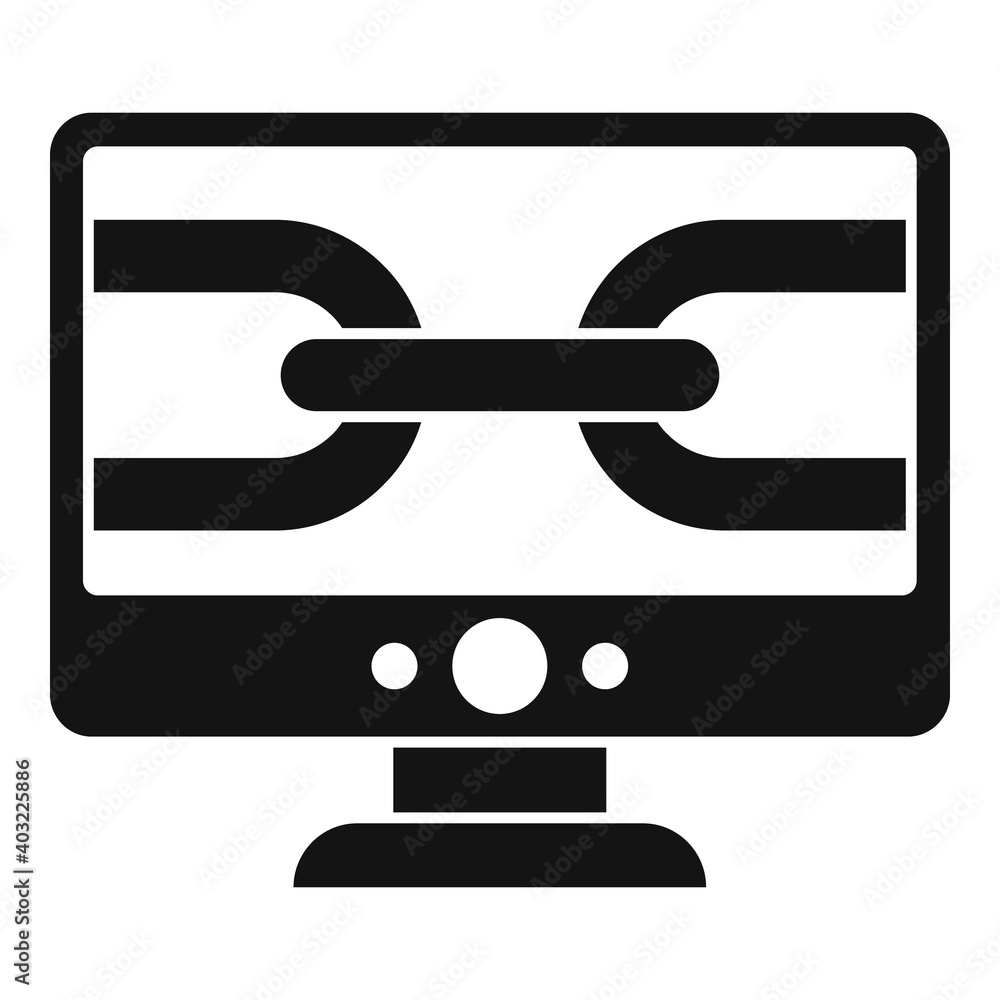Poster computer backlink strategy icon. simple illustration of computer backlink strategy vector icon for w