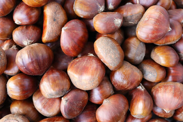 close up of chestnuts